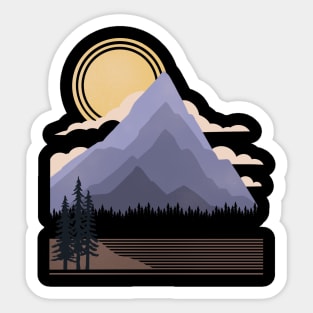 minimalist mountain view Sticker